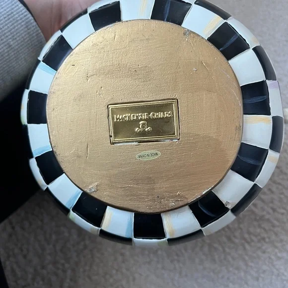 MacKenzie Childs Courtly Check Basket - Picture 3 of 4